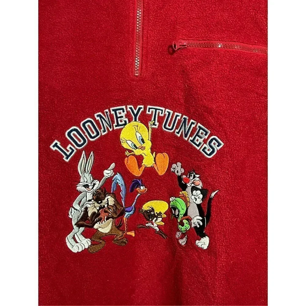 Vintage 2000 Looney Tunes Embroidered Fleece Jacket